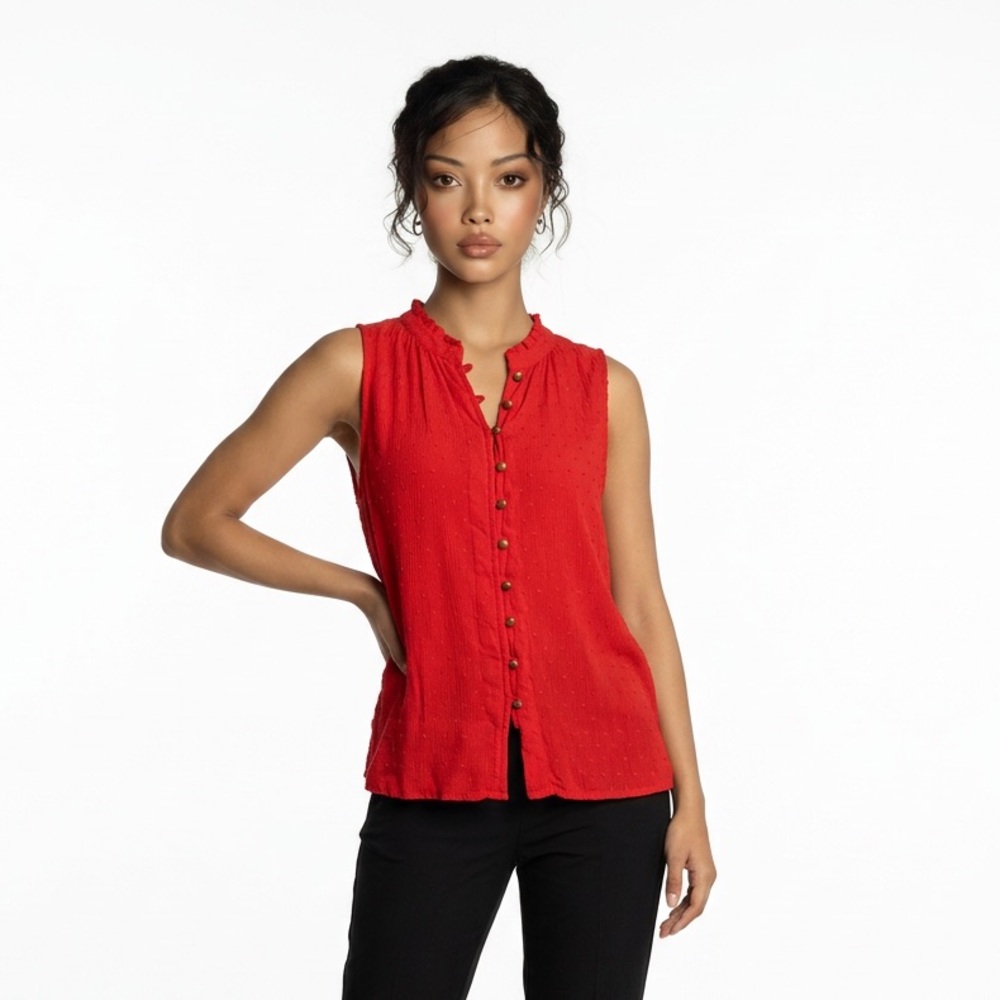 Maeve Anthropologie Women’s Top Blouse Red Size Small. LTOP 796 - Picture 1 of 5